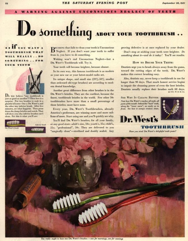 Toothbrush ad 1931